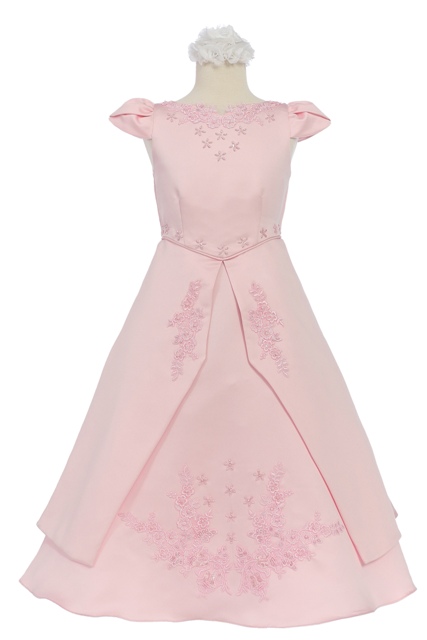 Embroidered Flower Girl Dress - Click Image to Close