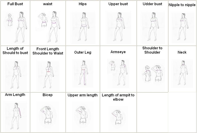 Wedding Dress Measurement Instructions