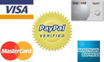 We accept Credit Cards and Paypal.