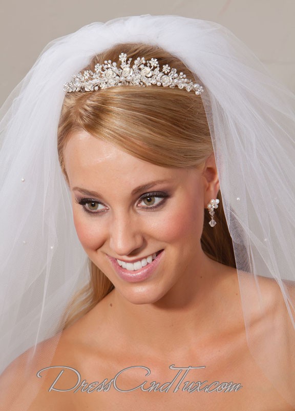 Beautiful Tall Wedding Tiara - Click Image to Close