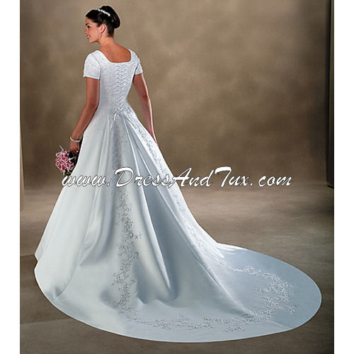 Gathered Wrap Satin Wedding Dress Belle D10 Click Image to See Detail