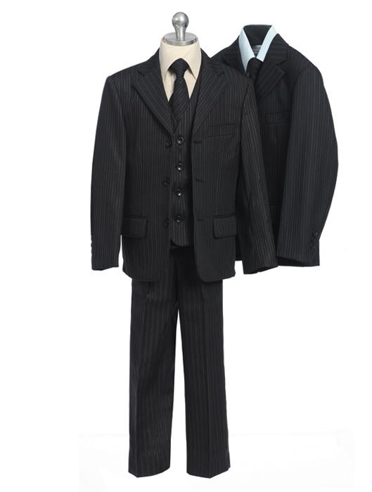 Check out this pinstripe five piece boy suit
