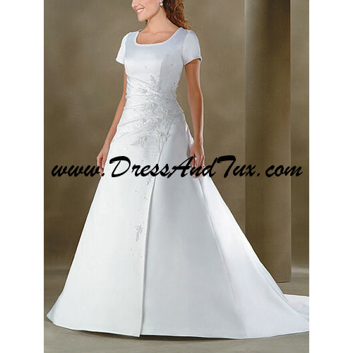 Short Satin Wedding Dresses (Cerise D12) - Click Image to Close