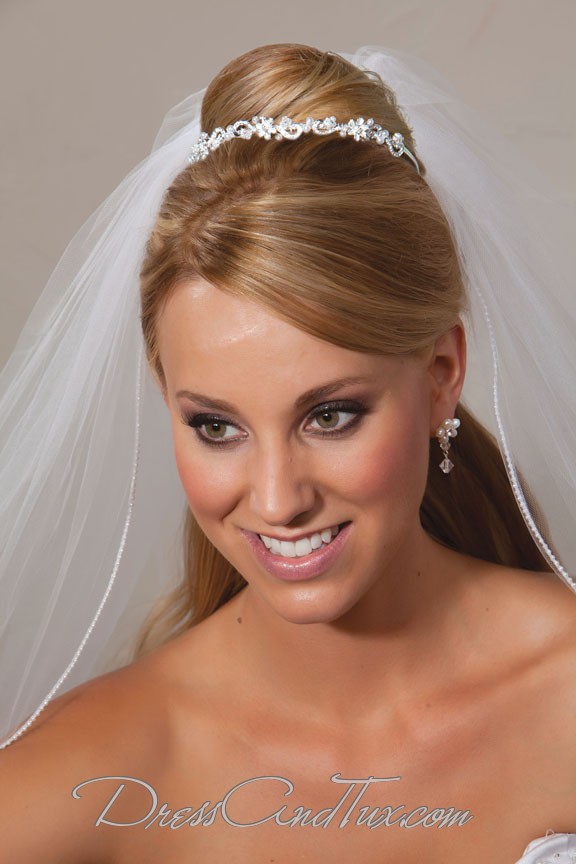 Iridescent Wedding Tiara - Click Image to Close