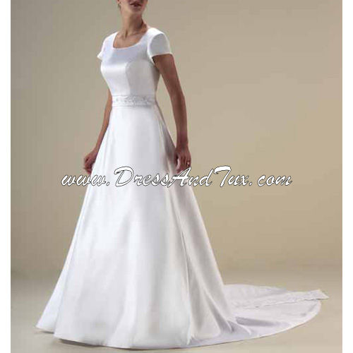 Chapel Train Satin Wedding Dresses (Iris D15)