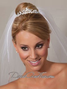 Wedding Tiara - Off White/Silver